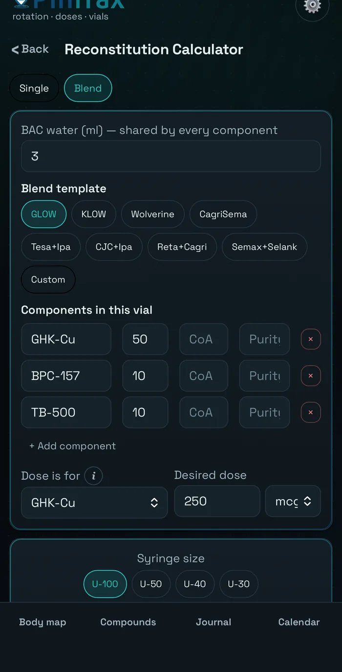 Multi-component blend calculator